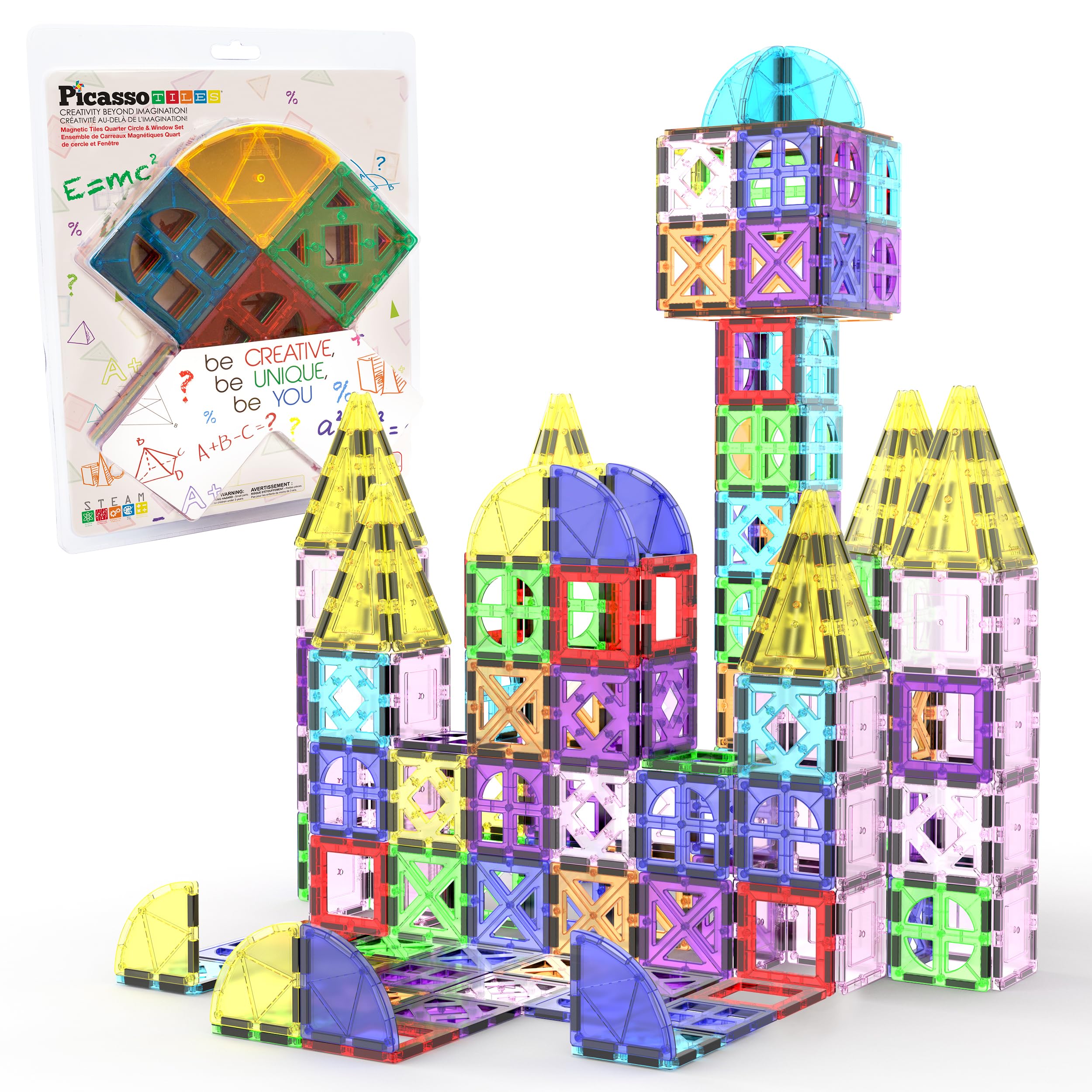 Amazon | PicassoTiles 36ピース 磁気ビルディングブロック クォーター